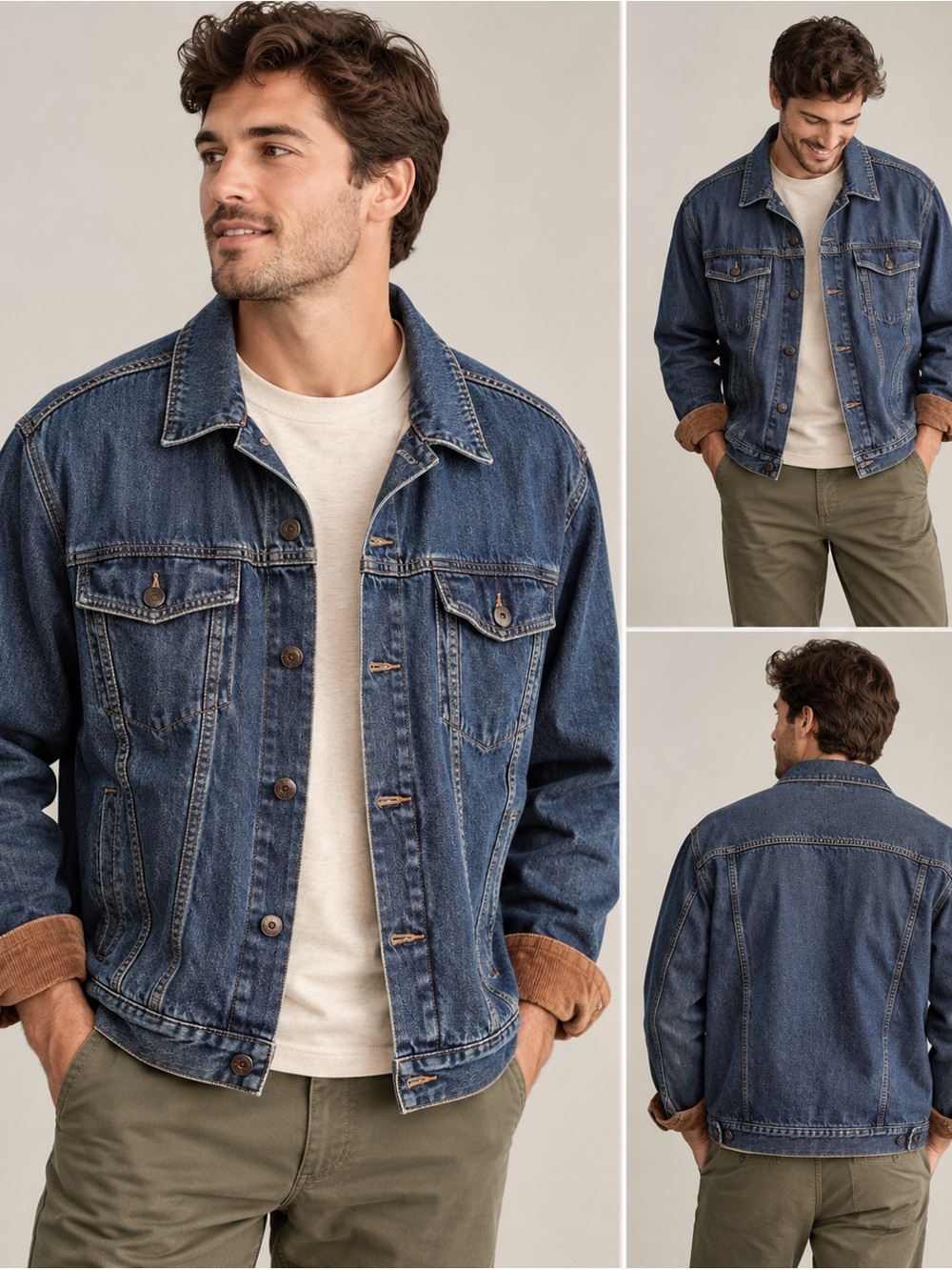 VINTAGE LL BEAN MENS DENIM CHORE JACKET